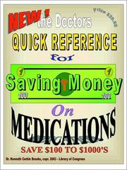 Cover of: The Doctors Quick Reference for Saving Money on Medications by Kenneth C. Brooks