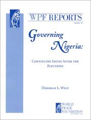 Cover of: Governing Nigeria: continuing issues after the elections