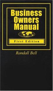 Cover of: Business Owners Manual