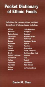 Cover of: Pocket Dictionary of Ethnic Foods | Daniel G. Blum
