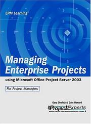 Cover of: Managing Enterprise Projects Using Microsoft Office Project Server 2003 (Epm Learning)