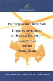 Cover of: Protecting the Homeland:  European Approaches to Societal Security-Implications for the United States