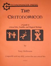 Cover of: The Critonomicon by Tony Hellmann