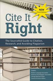 Cover of: Cite It Right: The SourceAid Guide to Citation, Research, and Avoiding Plagiarism (Cite It Right: The Sourceaid Guide to Citation, Research, &)