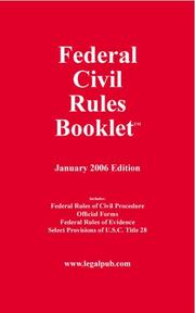 Cover of: 2006 Federal Civil Rules Booklet by 