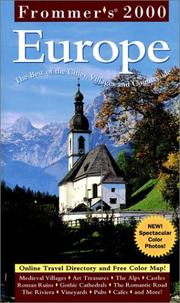 Cover of: Frommer's 2000 Europe (Frommers Europe, 2000) by Arthur Frommer, Darwin Porter