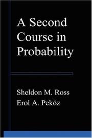 Cover of: A Second Course in Probability by Sheldon M. Ross, Erol, A Pekoz