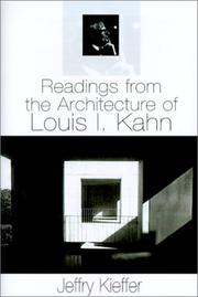 Cover of: Readings from the Architecture of Louis I. Kahn | Jeffry Kieffer