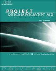 Cover of: Project Dreamweaver MX (Project (Delmar))