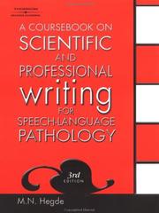Cover of: A Coursebook on Scientific and Professional Writing for Speech-Language Pathology
