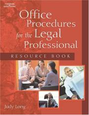 Cover of: Office Procedures For The Legal Professional (West Legal Studies) by Judy A. Long