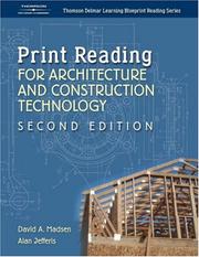 Cover of: Print Reading for Architecture & Construction (Thomson Delmar Learning Blueprint Reading) by David Madsen, Alan Jefferis