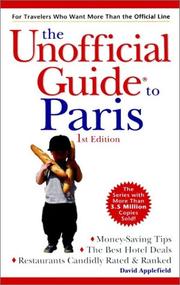 Cover of: The Unofficial Guide to Paris | David Applefield