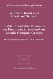 Cover of: Stable Probability Measures on Euclidean Spaces and on Locally Compact Groups