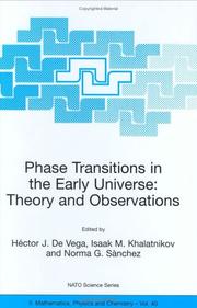 Cover of: Phase Transitions in the Early Universe: Theory and (NATO Science Series II: Mathematics, Physics and Chemistry)