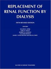 Cover of: Replacement of renal function by dialysis.