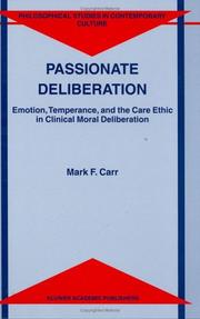 Cover of: Passionate Deliberation | M.F. Carr