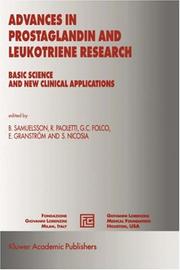 Cover of: Advances in Prostaglandin and Leukotriene Research: Basic Science and New Clinical Applications (Medical Science Symposia Series)