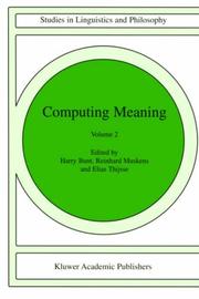 Cover of: Computing Meaning Volume 2 (Studies in Linguistics and Philosophy) by 