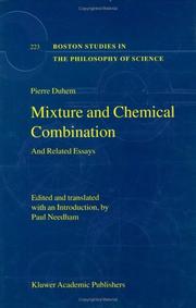 Cover of: Mixture and Chemical Combination by Pierre Duhem