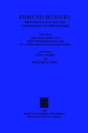 Cover of: Ideas Pertaining to a Pure Phenomenology and to a Phenomenological Philosophy: Third Book: Phenomenology and the Foundation of the Sciences (Edmund Husserl Collected Works)
