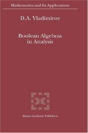 Cover of: Boolean algebras in analysis