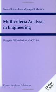 Cover of: Multicriteria Analysis in Engineering: Using the PSI Method with MOVI 1.0