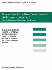 Cover of: Interactions in the root environment by Millenium Conference on Rhizosphere Interactions (2001 Institute of Arable Crops Research)