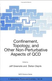 Cover of: Confinement, Topology, and Other Non-Pertubative Aspects of QCD (NATO Science Series II: Mathematics, Physics and Chemistry)