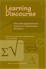 Cover of: Learning Discourse: Discursive Approaches to Research in Mathematics Education