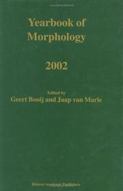 Cover of: Yearbook of Morphology 2002 (Yearbook of Morphology)