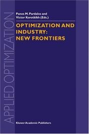 Cover of: Optimization and industry : new frontiers by International Conference "Optimization and Industry" (2001)