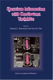 Cover of: Quantum Information with Continuous Variables