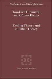 Cover of: Coding Theory and Number Theory (Mathematics and Its Applications)