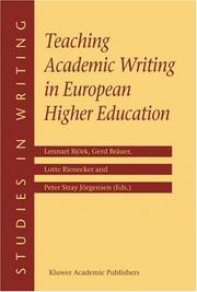 Cover of: Teaching Academic Writing in European Higher Education (Studies in Writing) | 