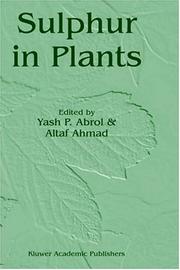Sulphur in plants by Yash P. Abrol, Altaf Ahmad