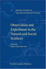 Cover of: Observation and experiment in the natural and social sciences