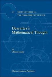 Cover of: Descartes's Mathematical Thought (Boston Studies in the Philosophy of Science) by C. Sasaki
