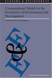 Cover of: Computational Models in the Economics of Environment and Development (Economy & Environment)