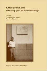 Cover of: Karl Schuhmann, selected papers on phenomenology