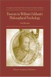 Cover of: Passions in William Ockham