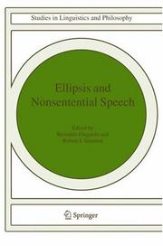 Cover of: Ellipsis and nonsentential speech