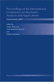 Cover of: Proceedings of the International Conference on Stochastic Analysis and Applications: Hammamet, 2001