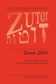 Cover of: Zutot 2003 (Zutot: Perspectives on Jewish Culture) | 