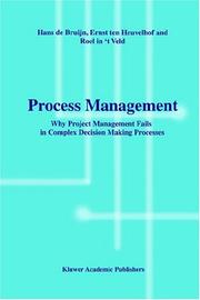 Cover of: Process Management by Hans de Bruijn, Ernst Ten Heuvelhof, Roel J. In 't Veld