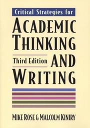 Cover of: Critical strategies for academic thinking and writing: a text with readings