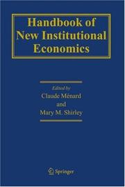 Cover of: Handbook of New Institutional Economics