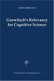 Cover of: Gurwitsch's Relevancy for Cognitive Science (Contributions To Phenomenology)