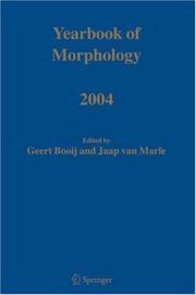 Cover of: Yearbook of Morphology 2004 (Yearbook of Morphology)