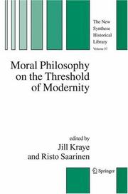 Cover of: Moral Philosophy on the Threshold of Modernity (The New Synthese Historical Library)